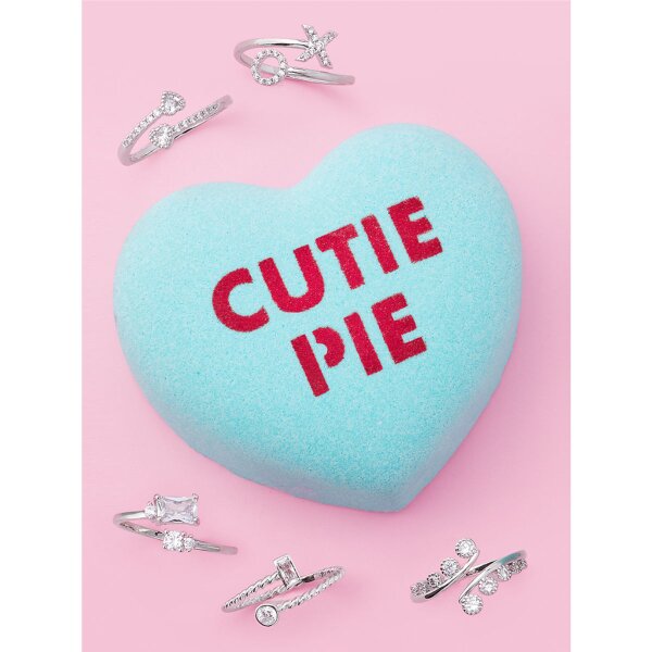 Cutie Pie Conversation Herzbadebombe (Einstellbarer Ring)