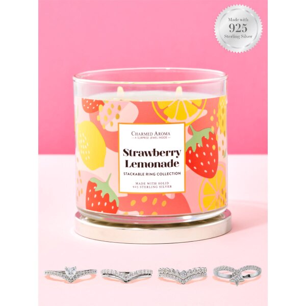Duftkerze Strawberry Lemonade - 925 Sterling Silber Wishbone (Ring)