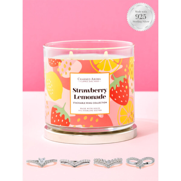 Duftkerze Strawberry Lemonade - 925 Sterling Silber Wishbone (Ring) Größe 7 =M(17,35 mm)=54/55