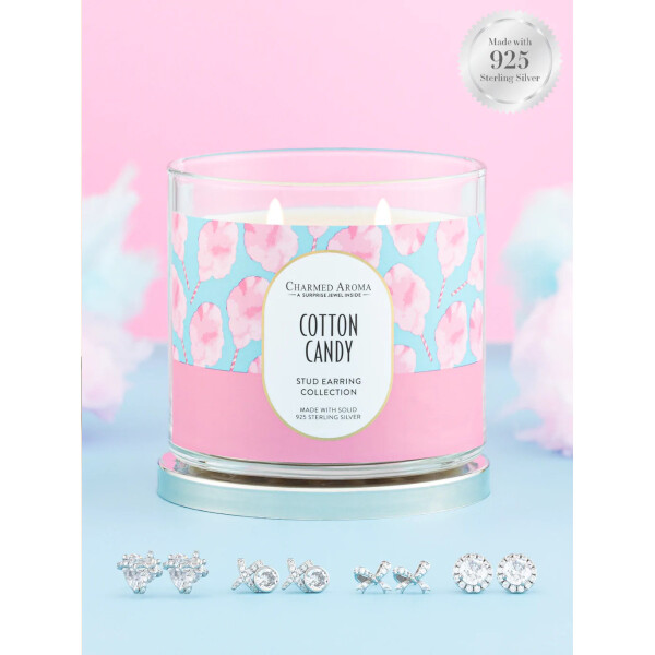 Duftkerze Cotton Candy - 925er Sterling Silber (Ohrring)