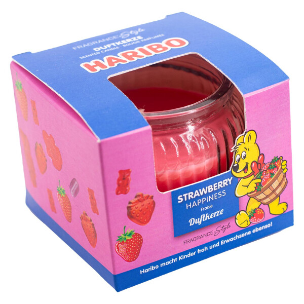 Duftkerze im Geschenkkarton Haribo Strawberry Happiness - 85g
